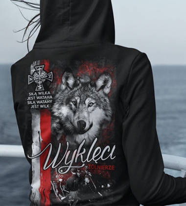 Damska bluza z kapturem SIŁĄ WILKA